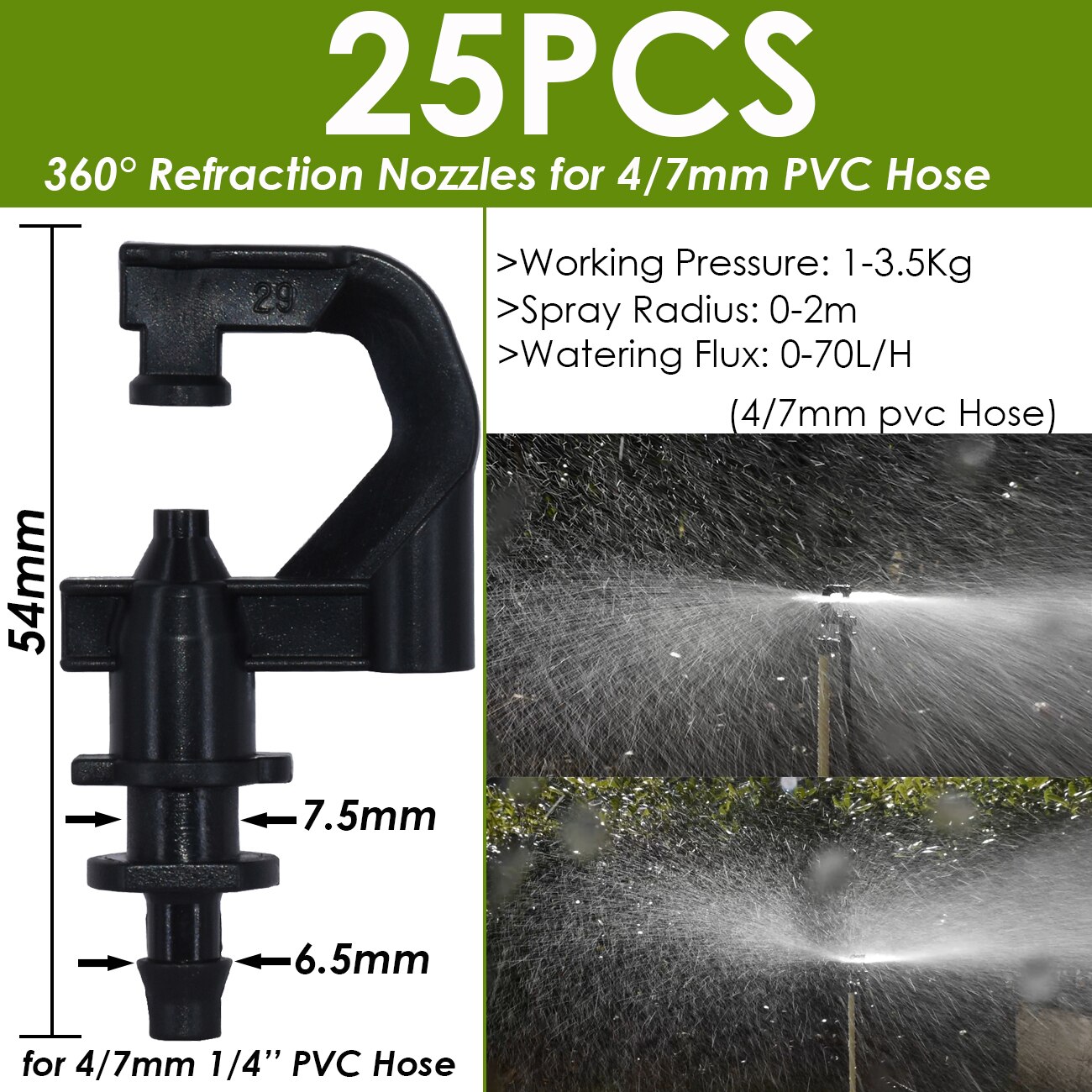 Ogród 4/7mm nawadniania kropelkowego Dripper obrotowy dysza rozpylać podlewanie zraszacz emitery dla 1/4w króciec robić węża złącza szklarnia