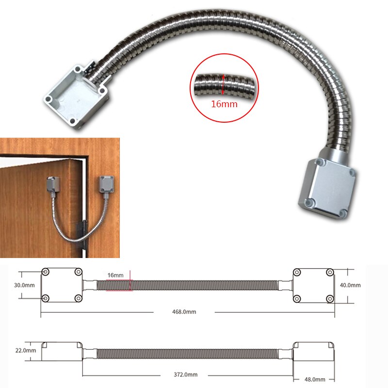 Door Loop Electric Stainless steel Exposed Mounting protection sleeve Access Control Cable Line for Control Lock Door Lock: G200L