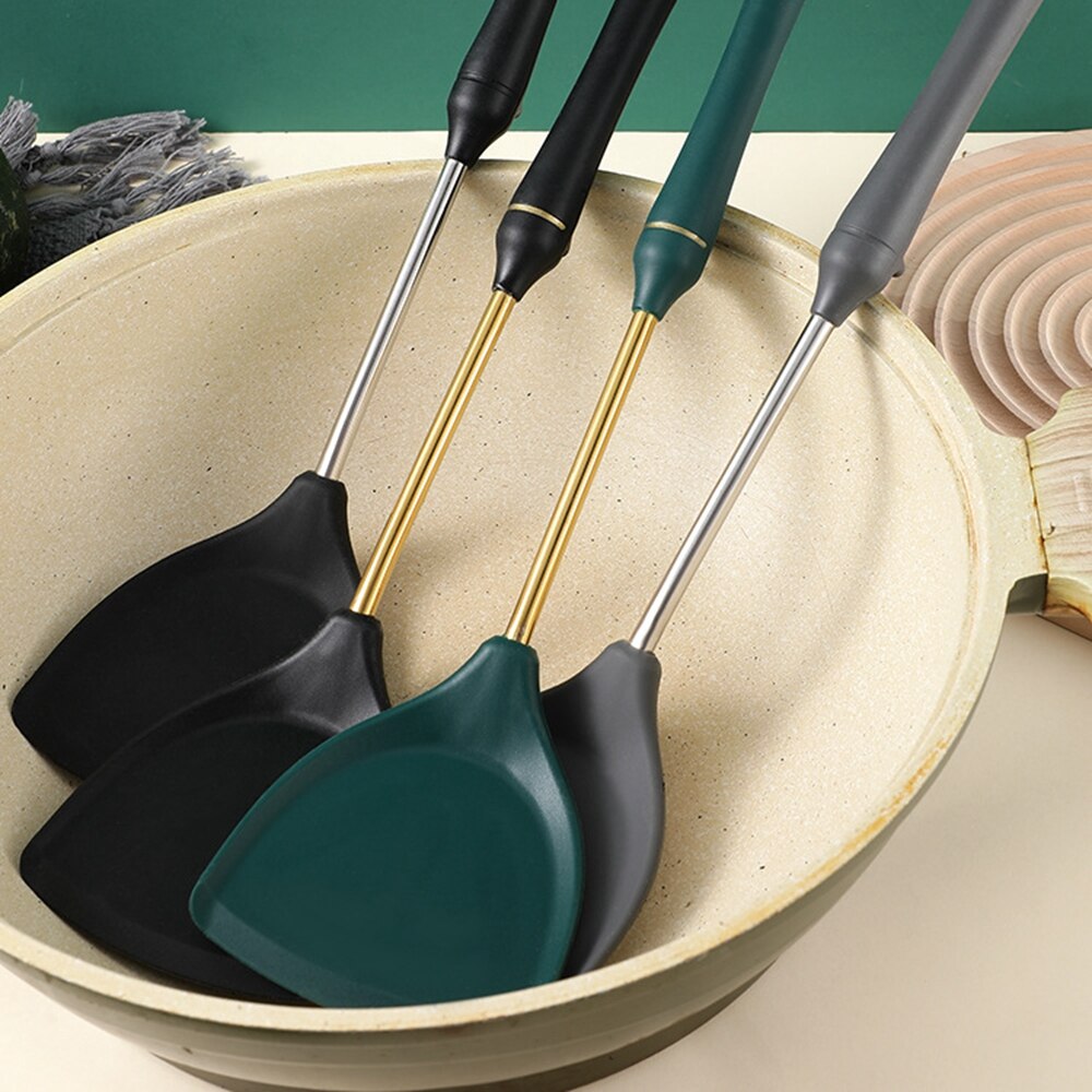 Non-Stick Silicone Cooking Spatula Wok Shovel Frying Spatula Shovel Slotted Spoon Silicone Cooking Kitchen Cooking Tool