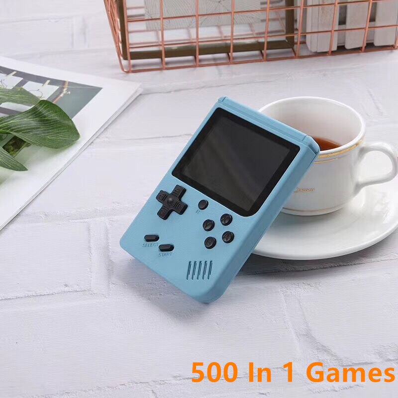 800 In 1 MINI giochi giocatori di giochi portatili Console Video retrò portatile ragazzo 8 Bit schermo LCD a colori da 3.0 pollici Gameboy: 500 Blue