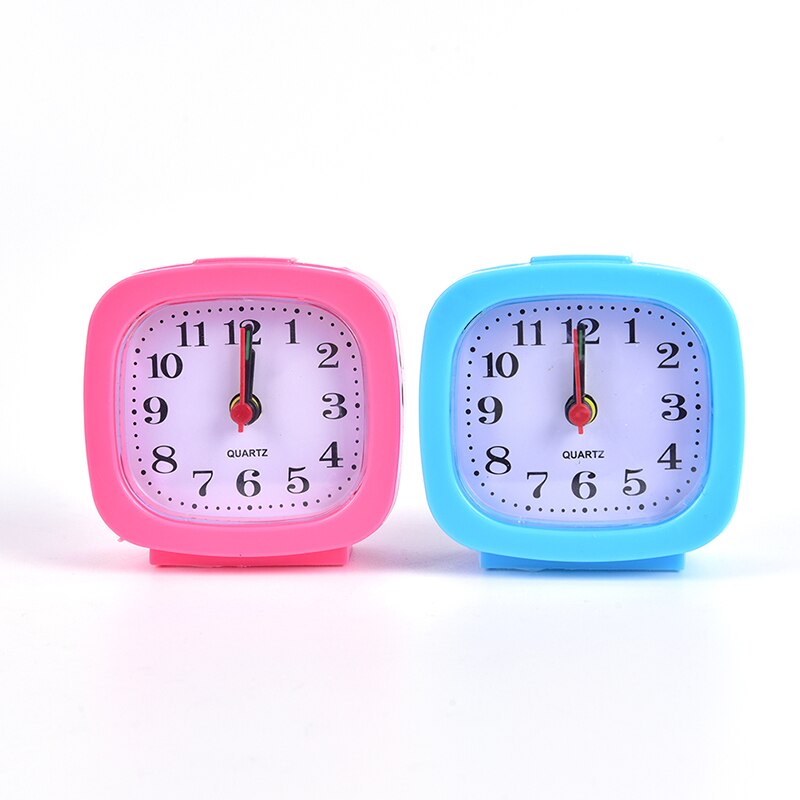 Portable Clock for Student Alarm Clock Bedroom Desk Square Small Bed Compact Travel Quartz Beep clock Cute