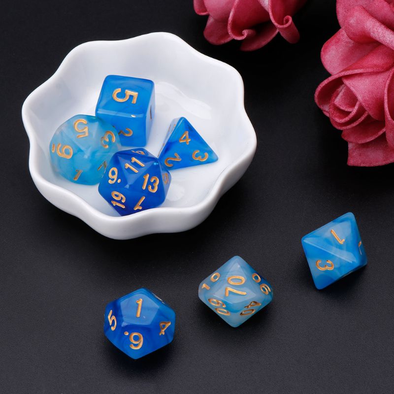 7 pçs/set Poliédrica Dos Dados Lados D4 D6 D8 D10 D12 D20 Para D & D Jogo de RPG de Mesa Poli