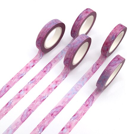 1Pcs Diy Galaxy Flower Tape Decoration Roll Diy Washi Decorative Sticky Paper Masking Tape Self Adhesive Tape Scrapbook Tape: 13