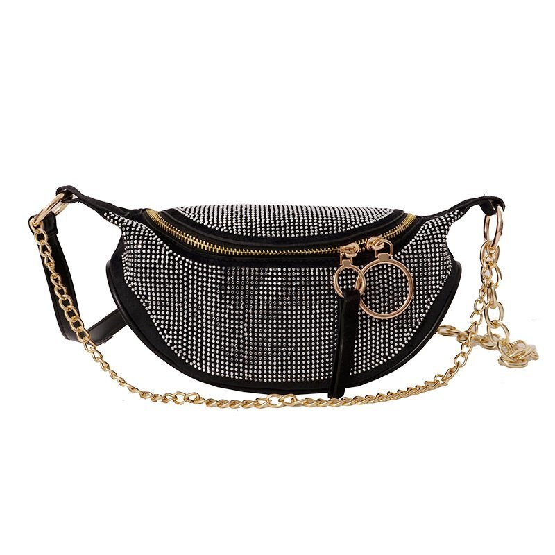 Crossbody tassen voor vrouwen, felgekleurde leren schoudertas met diamantjes, damesketting, casual borsttassen, damestassen, handtassen