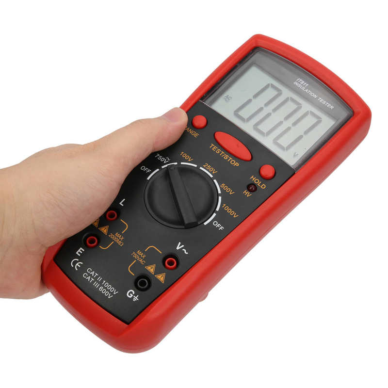 IT811 Insulation Resistance Meter with LCD Display Digital Megohm Tester Electrical Tools Resistance Meter