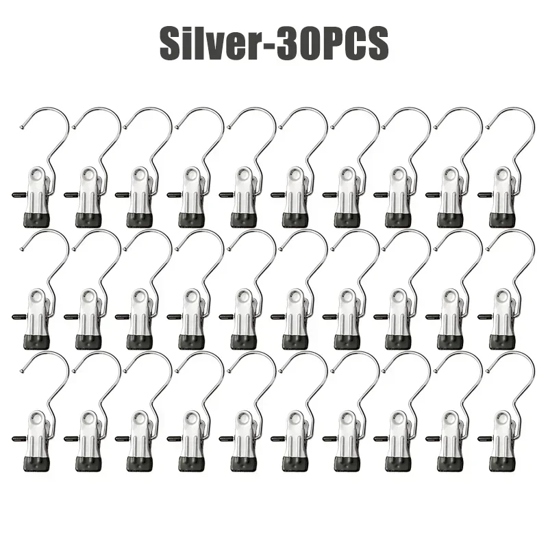 10-100pcs Stainless Steel Clothespins Laundry Clothes Pegs Hook Portable Hanging Clothes Clip Wardrobe Clothes Organizer Hanger