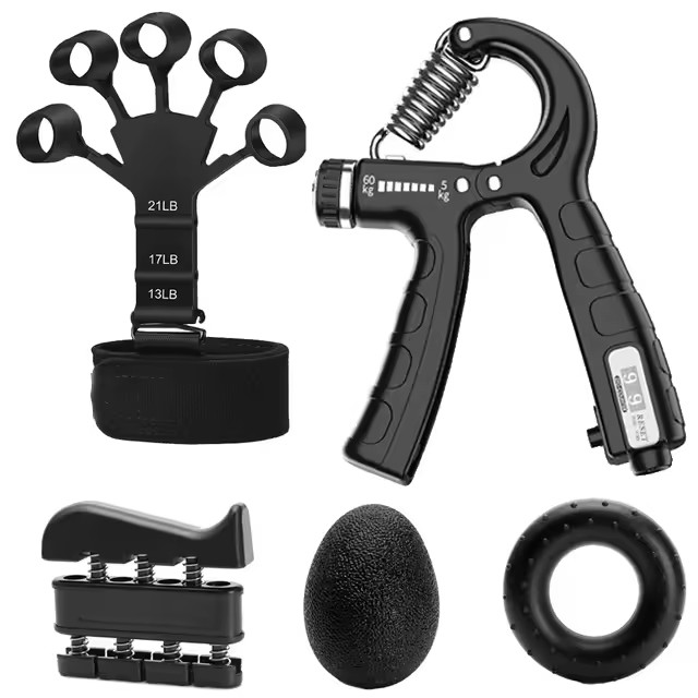 Grip Strength Trainer Kit 1–6er-Pack Handgriff-Stärkungsgerät für Muskelaufbau und Verletzungen. Erholen Sie das Handrehabilitationstraining: Gold