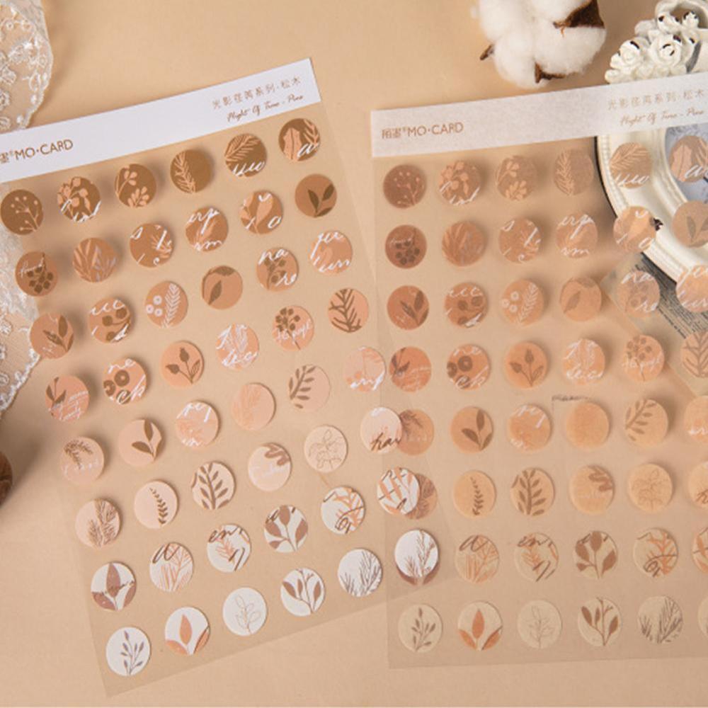 1pcs Stationery Stickers DIY Planet Sticky Paper Kawaii Diary Scrapbooking Round Plants For Decoration Stickers W5X6