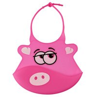 Leuke Pasgeboren Cartoon Waterdichte Schorten Baby Bibsdesign Slabbers Waterdichte Siliconen Voeden Baby Speeksel Handdoek 6 Kleuren: Pink