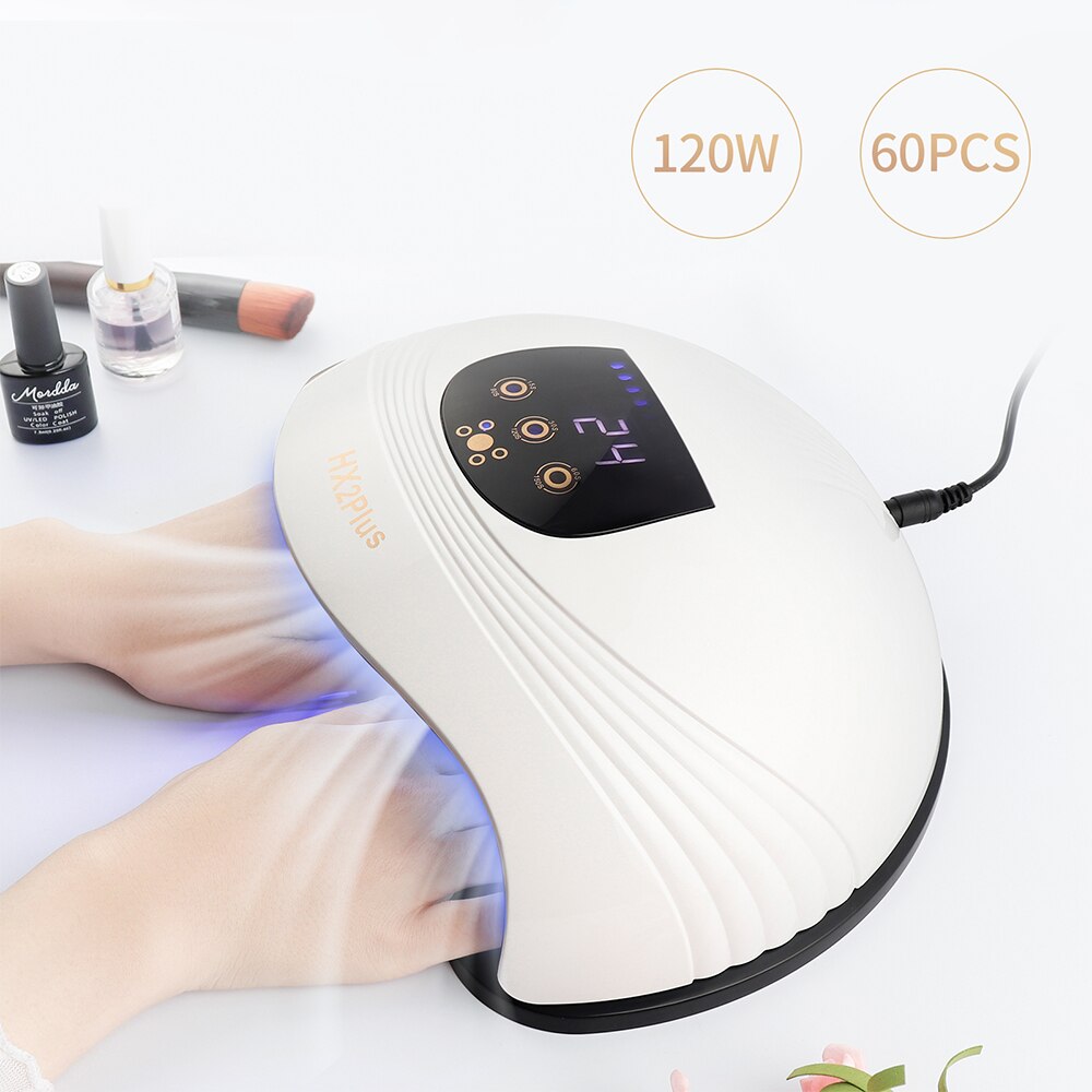 Warme und Kalte Luft Fan Nagel Trockner 120W 60 LED Lichter Gel Polnisch Schnelle Aushärtung UV Nagel Lampe Fan trocknen Heizung &Ampere; Kühlung Nagel Luft Trockner