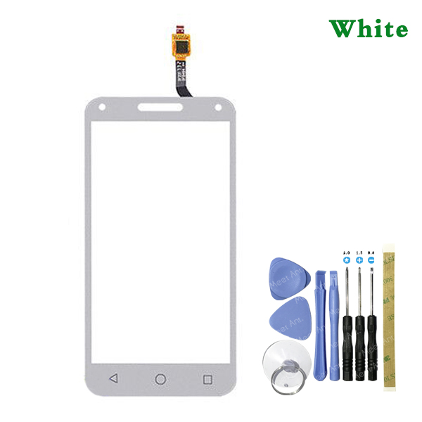 5,0 "para Alcatel One Touch U5 3G 4047D 4047G 4047 OT4047 OT4047D Sensor de pantalla táctil Panel de lente de vidrio exterior: white With Tool