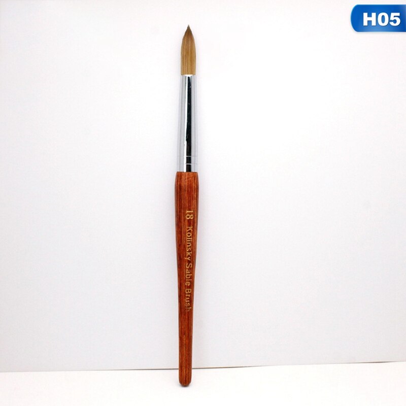 Round Sharp 1pcs 10#12#14#16#18#20#22#24 Kolinsky Sable Brush Acrylic Nail Art Brush Red Wood Crystal Acrylic Salon: 5