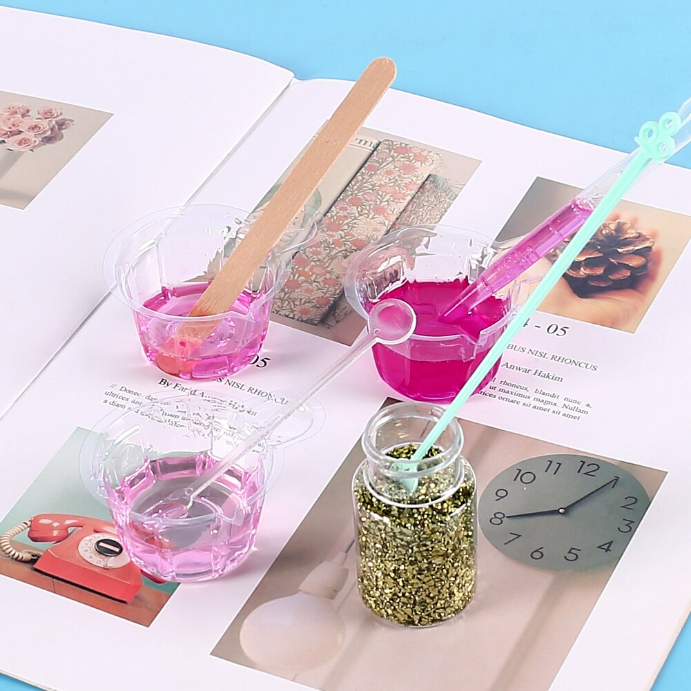 Epoxy Resin Casting Tools Kit Measuring Cup Silicone Mat Stirrer Mixing Dropper Stirring Stick Finger Cots Craft Jewelry Making