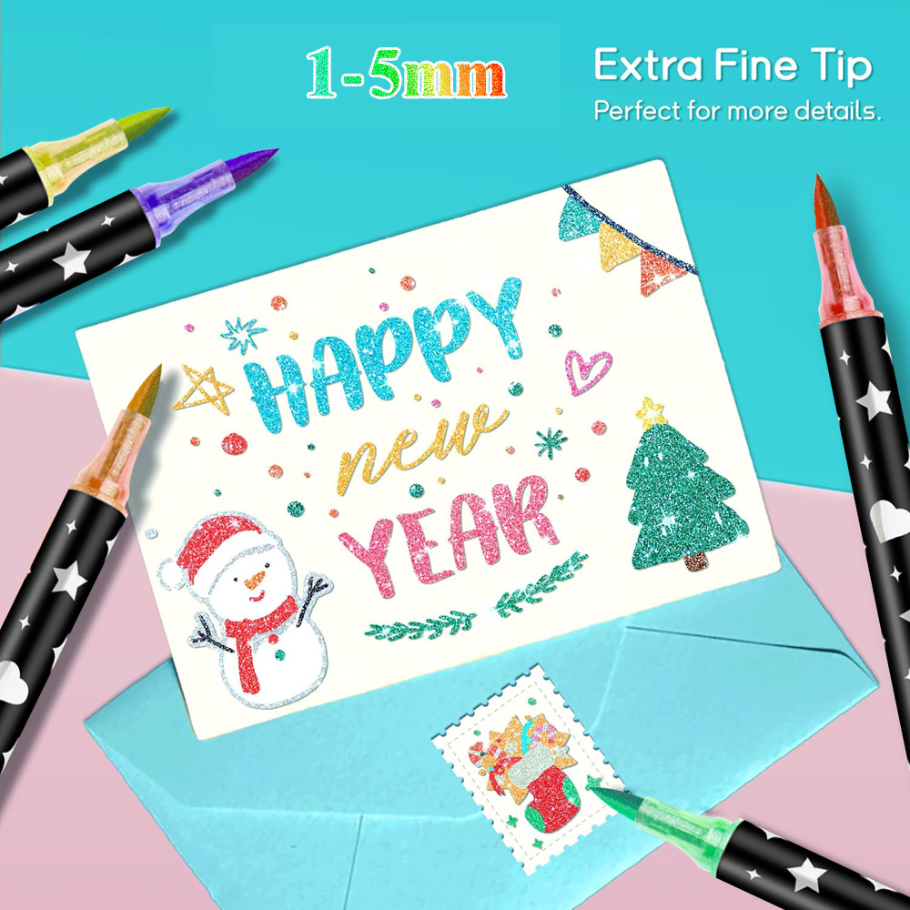 12-60 Pcs Double Tip Art Markers Vibrant Colors Quick-Drying For Painting Graffiti DIY Crafts Art Stationery School supplies.