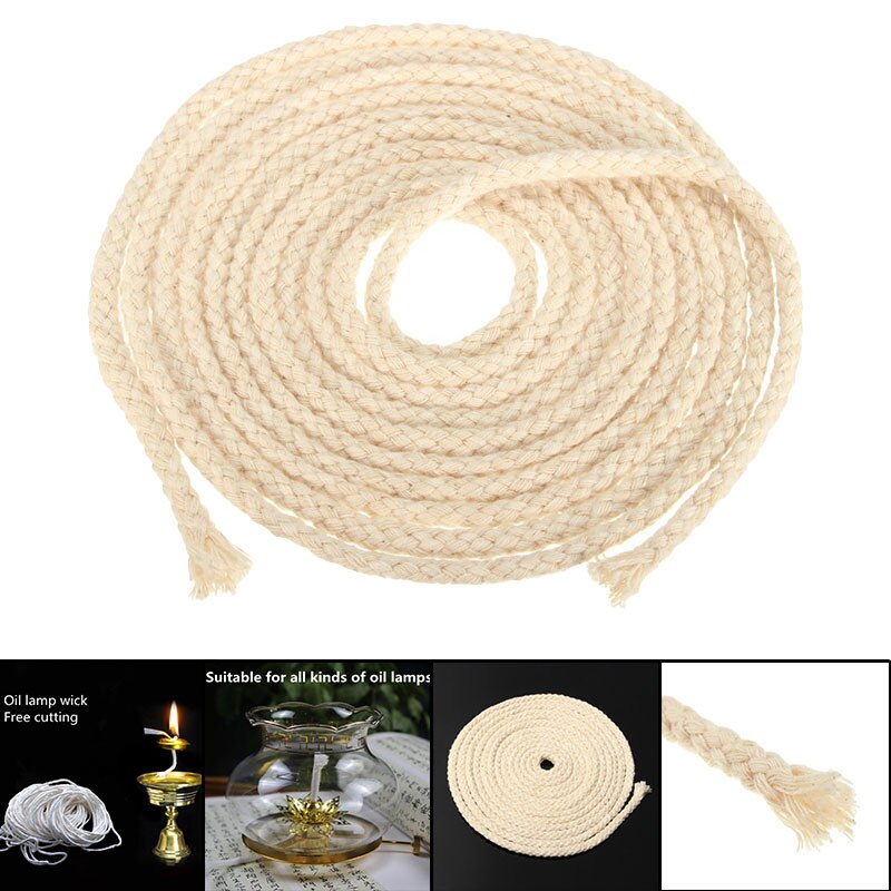 10ft 6mm lange runde bomuld petroleum olie lampe væge brænder blød bomuld olie lampe væge kerne diy materiale