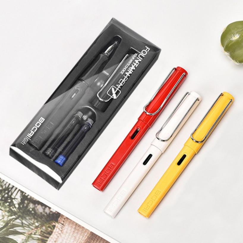 Student-specific replaceable ink sac pen set positive posture calligraphy and calligraphy can be engraved and rich fountain pen