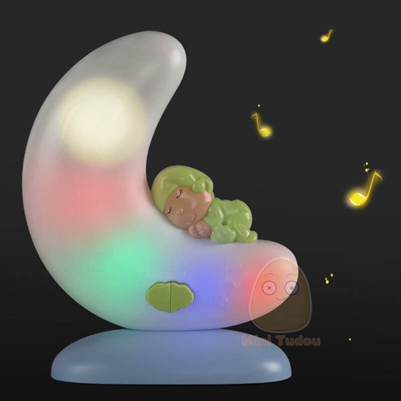 Baby-Musical Nachtlicht SchöNe LED Musik Mond Lampe Karikatur Kleinkind Bett Glocke Rassel FrüHenne Lernen Pädagogisches Spielzeug Für freundlicher
