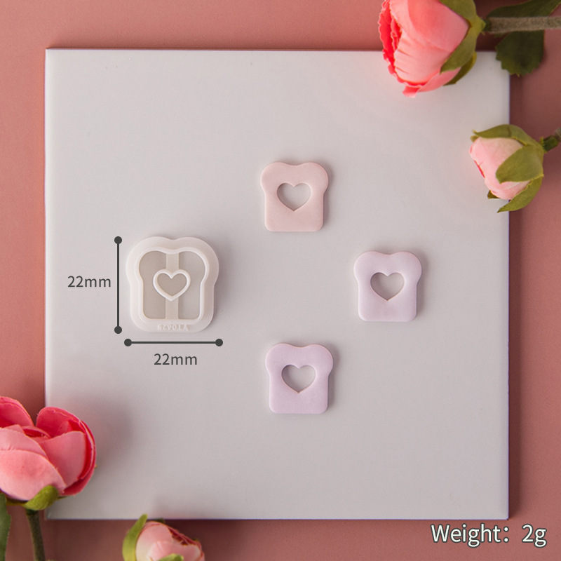 Serie del Día de San Valentín, moldes de corte de arcilla polimérica, cortadores con forma de corazón de amor para pendientes DIY, fabricación de decoración de joyería: violet