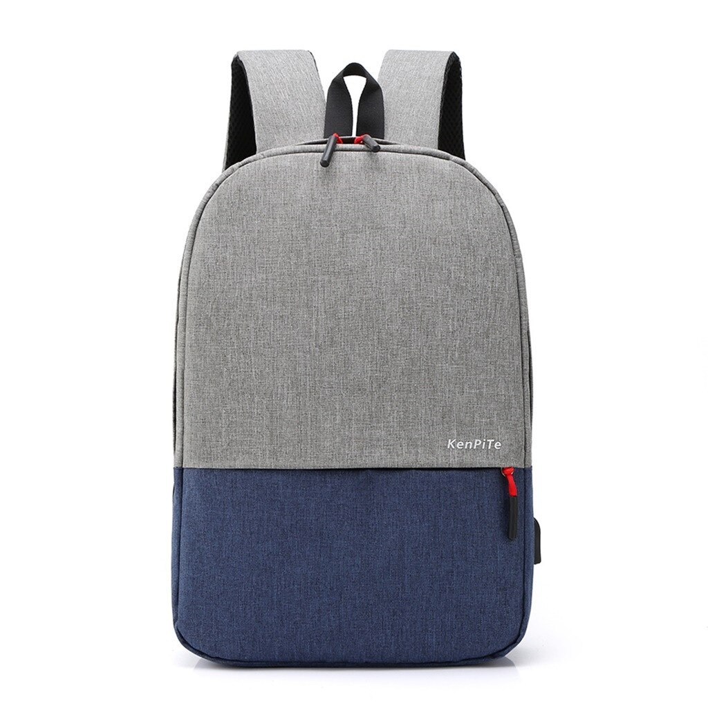 Backpack Laptop Bag 17 Inch Notebook Bag Shoulder Bag Tote Case Handle Bags Business Male Bloso Rucksacks USB Charging: Blue
