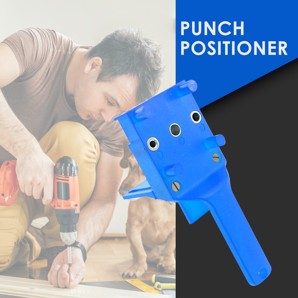 Wood Doweling Jig ABS Plastic Handheld Pocket Hole Jig System 6-10mm Drill Bit Hole Puncher For Carpentry Dowel Joints