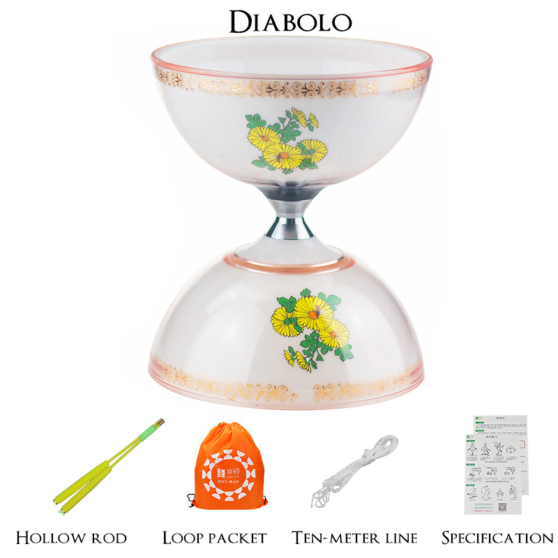 Chinesischen stil 1 lager spielzeug diabolo set verpackung mit string tasche china