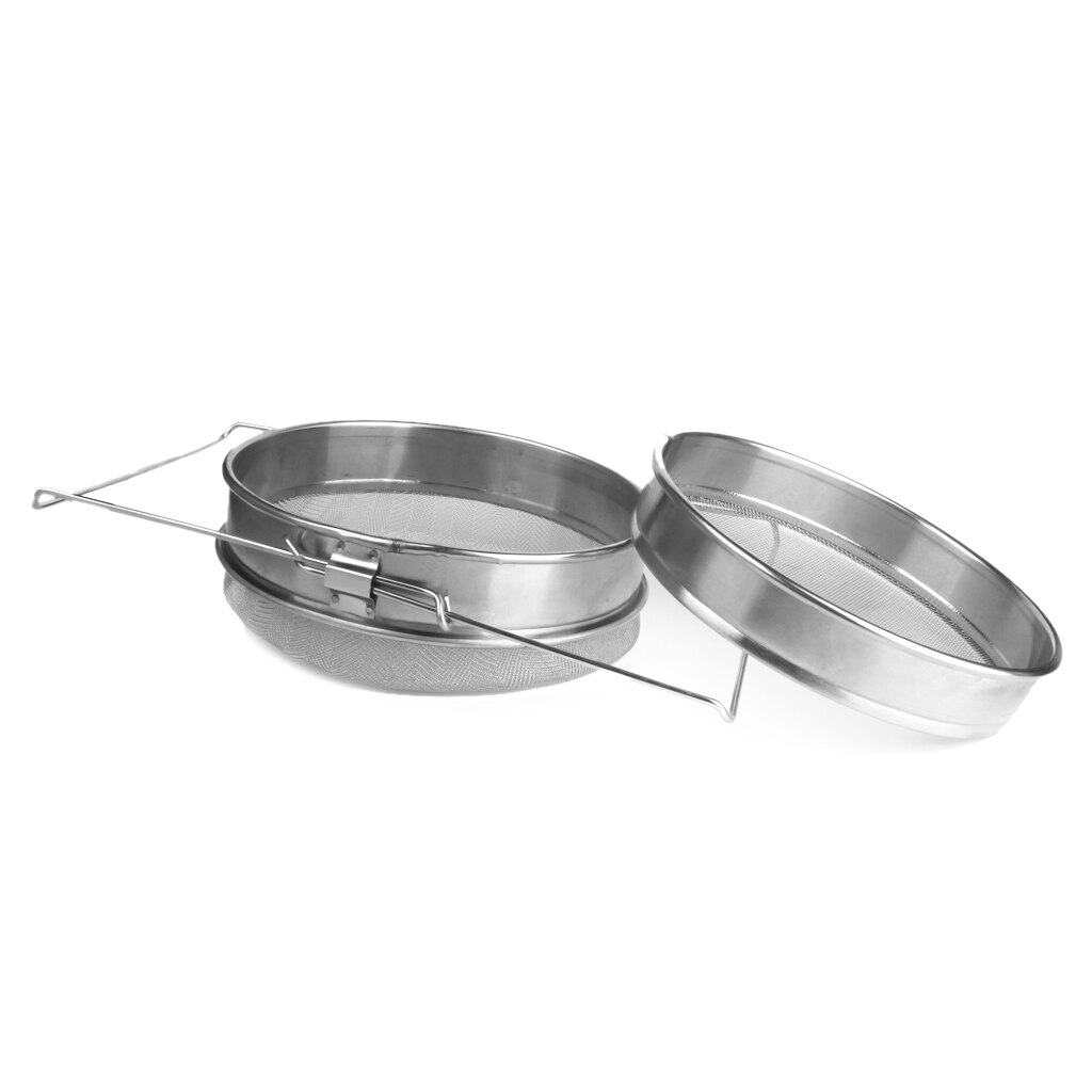 Honey Sieve, Stainless Steel Double Honey Strainer Filter Apiary Beekeeping Equipment With Adjustable Arms
