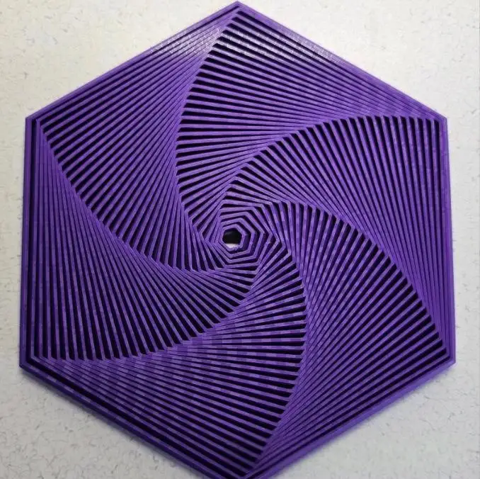 3D-stampato frattale agitarsi esagono 3D Stampato Esagonale Giocattoli Antistress Esagonale Anello Fractale Esagonale spirale Cambia Giocattoli: S / Luce Verde