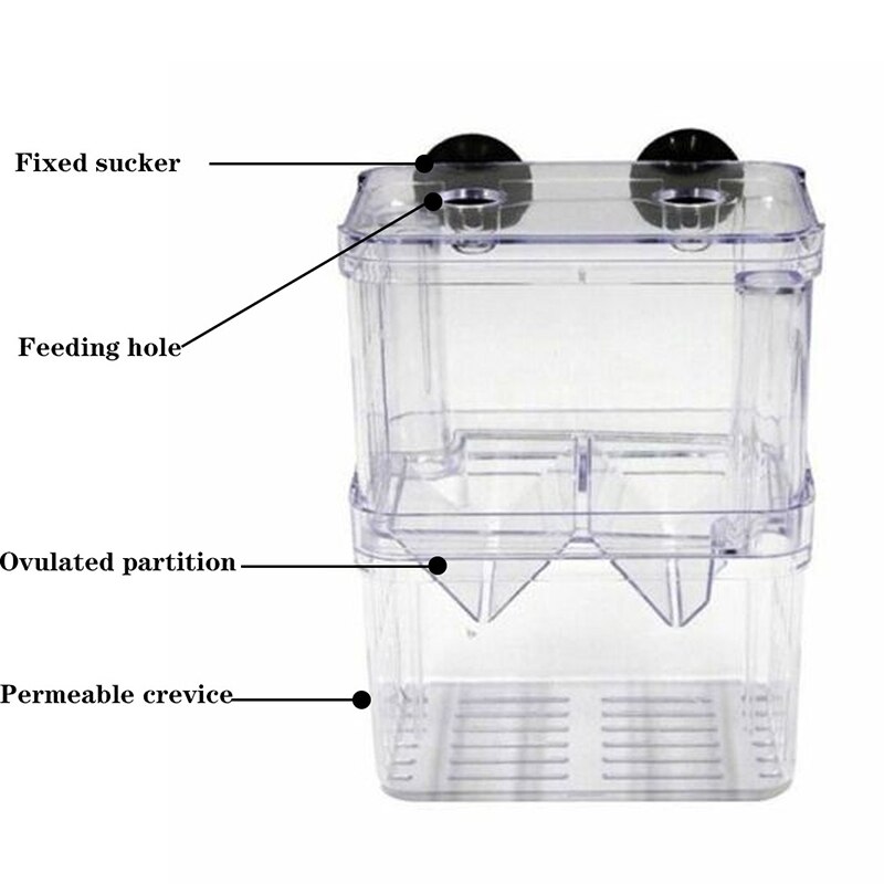 Original Fish Breeding Isolation Box Fish Tank Aquarium Breeder Box Double Guppies Hatching Incubator Aquarium Pet Supplies