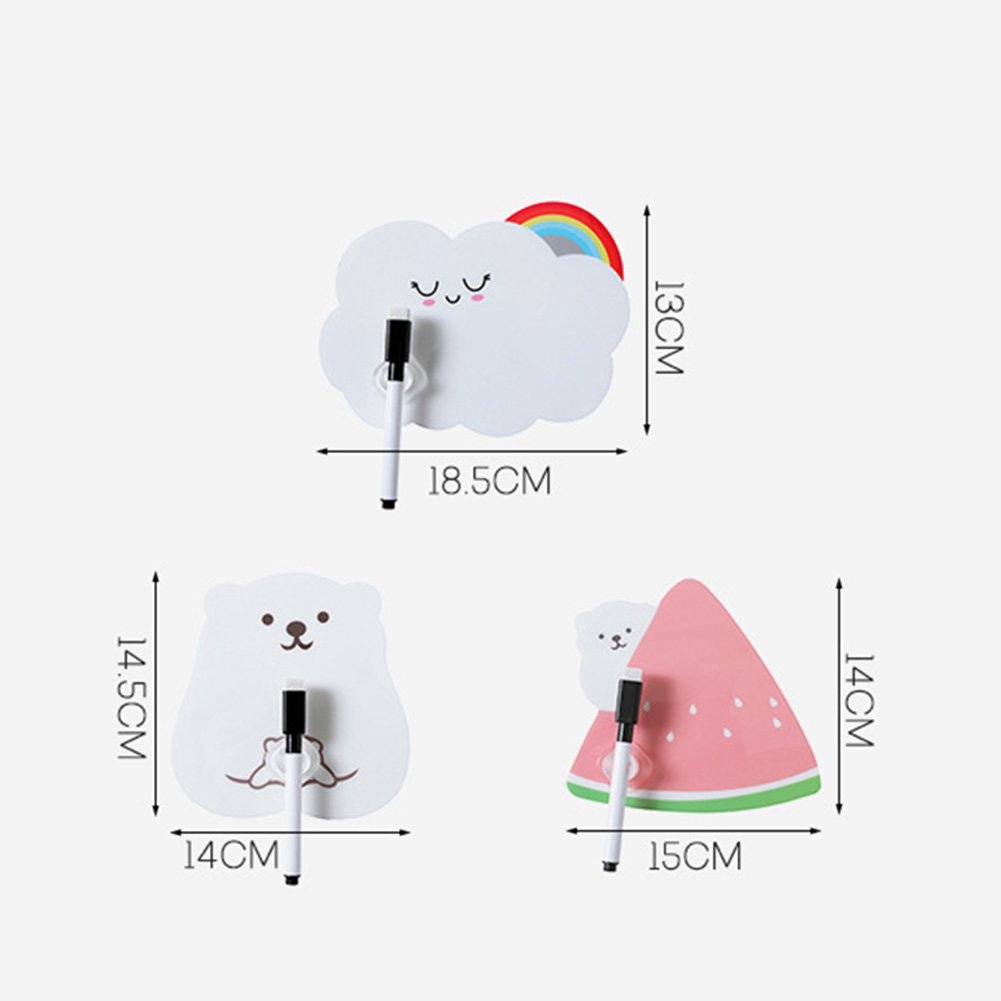 1set Cute Paste Refrigerator Sticky Notes With Pen Rewritable Message-Board Wall Fridge Decorative Message Sticker Home Decor