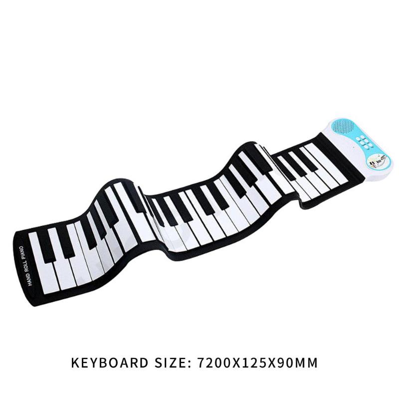 37 Keys Flexible Roll Up Piano Portable Silicone Soft Keyboard Piano w/o Battery Flexible Hand Rolled Musical Instrument