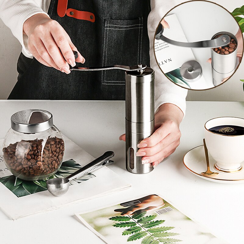 Handleiding Koffiemolen Rvs Koffieboon Molen Draagbare Grinder Verstelbare Keramische Keuken Mill Tool Koffie Accessoires