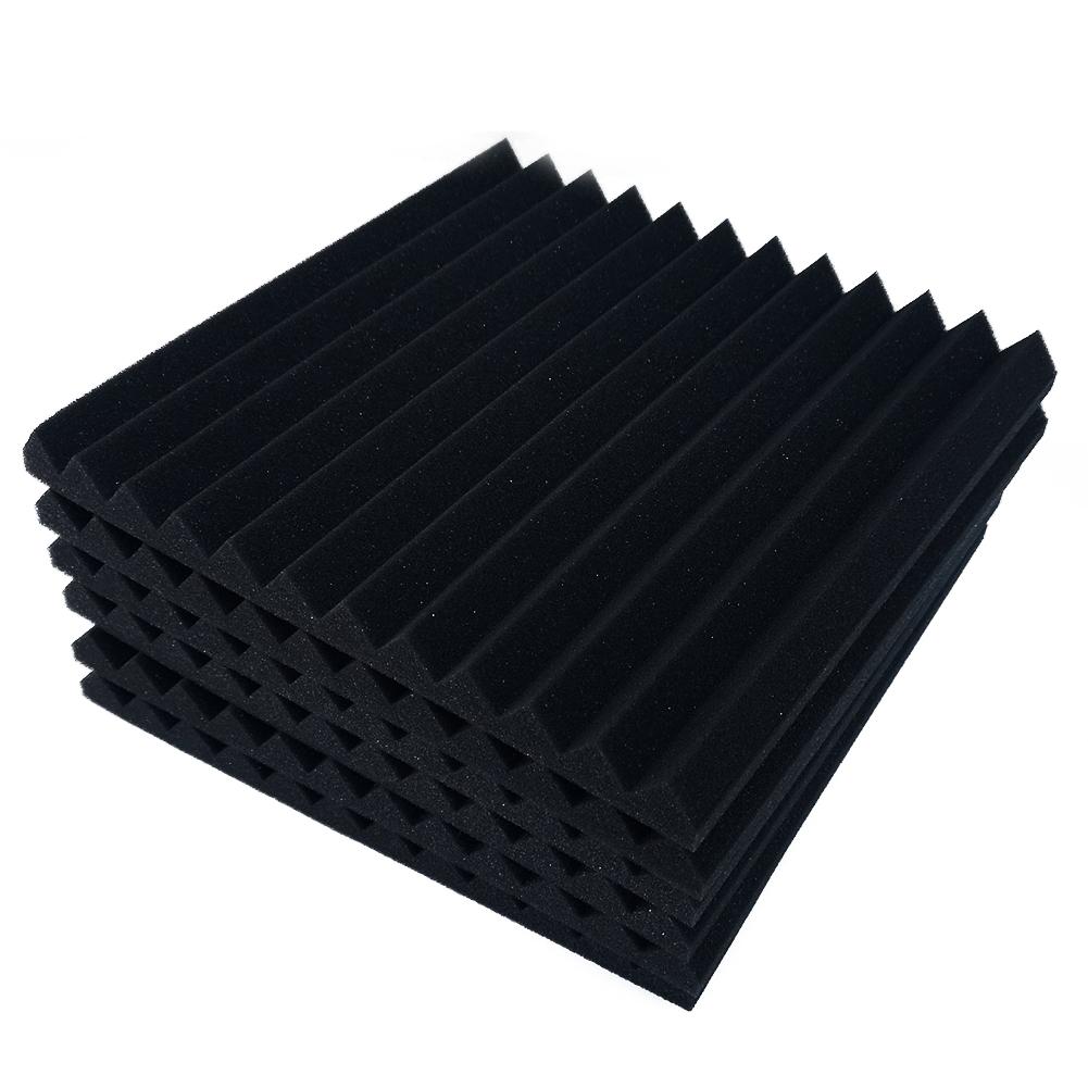 6/12Pcs Elasticiteit Geluidsabsorptie Spons Ruisonderdrukking Katoen Muur Akoestisch Schuim Voor Indoor Studio Room Producten