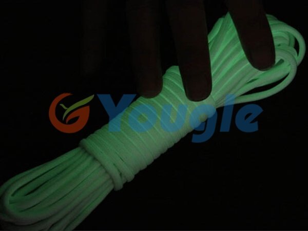 YOUGLE Glow in the dark Luminous Paracord Parachute Cord Lanyard Rope 100 ft (31m) 9 Strands Cores