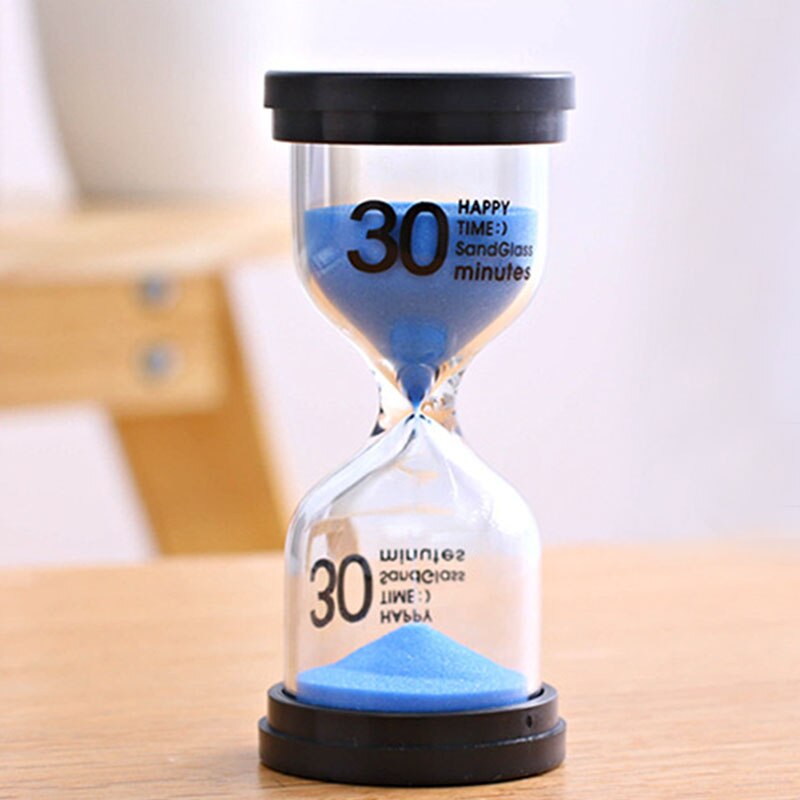 Desktop Sand Clock Timer 10 Minutes / 15 Minutes / 30 Minutes Children's Brushing Striking Hourglass Timer Home Decorations: Blue / 15min