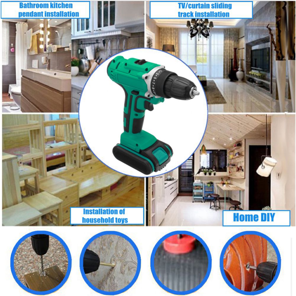 Brushless Cordless Wrench Drill Socket Electric Screwdriver Electric Drill Hammer Rechargeable Home Garden Woodworking 48V 6000M