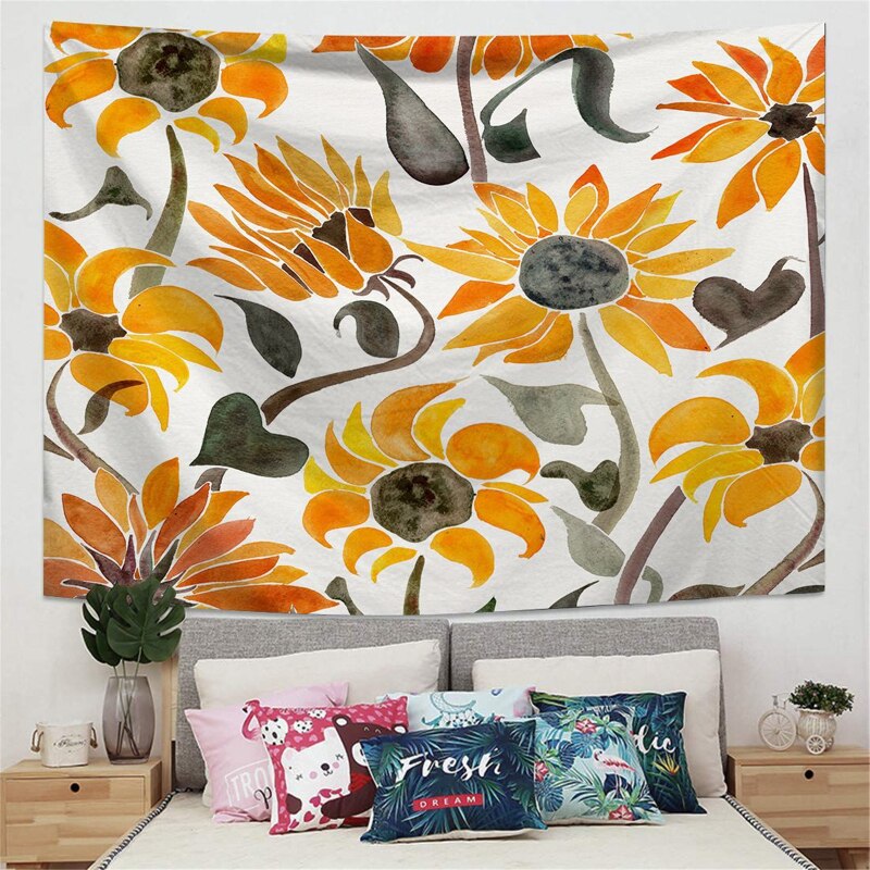 Fuwatacchi – tenture murale imprimée feuilles de palmier, tenture vent, tente de Camping, matelas de voyage, couvertures de couchage,: 95x73cm / TPPT00020009