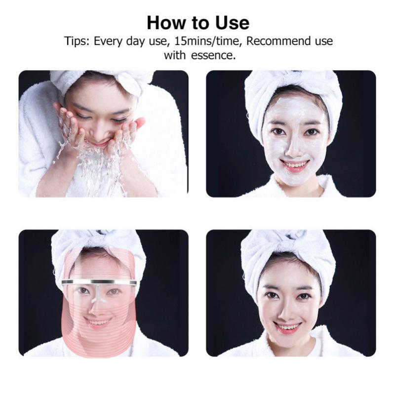 LED Facial Mask Anti-Wrinkle Light Photon Therapy Mask Skin Rejuvenation Brightening Skin Shrink Pores Device Skin Care Tool