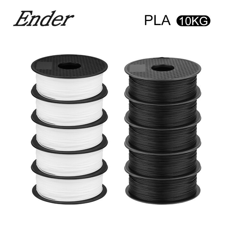 Ender Brand PLA Filament Samples 2Pcs 1KG/roll 1.75mm Black+White Two Color for CREALITY 3D Printer /Reprap/Makerbot