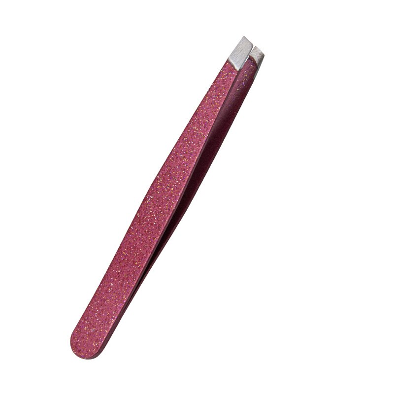 Wenkbrauw Pincet Schuine Rvs Ontharing Wenkbrauw Knijpen Tang Comedondrukker Multifunctionele Makeup Tools: Donker Roze