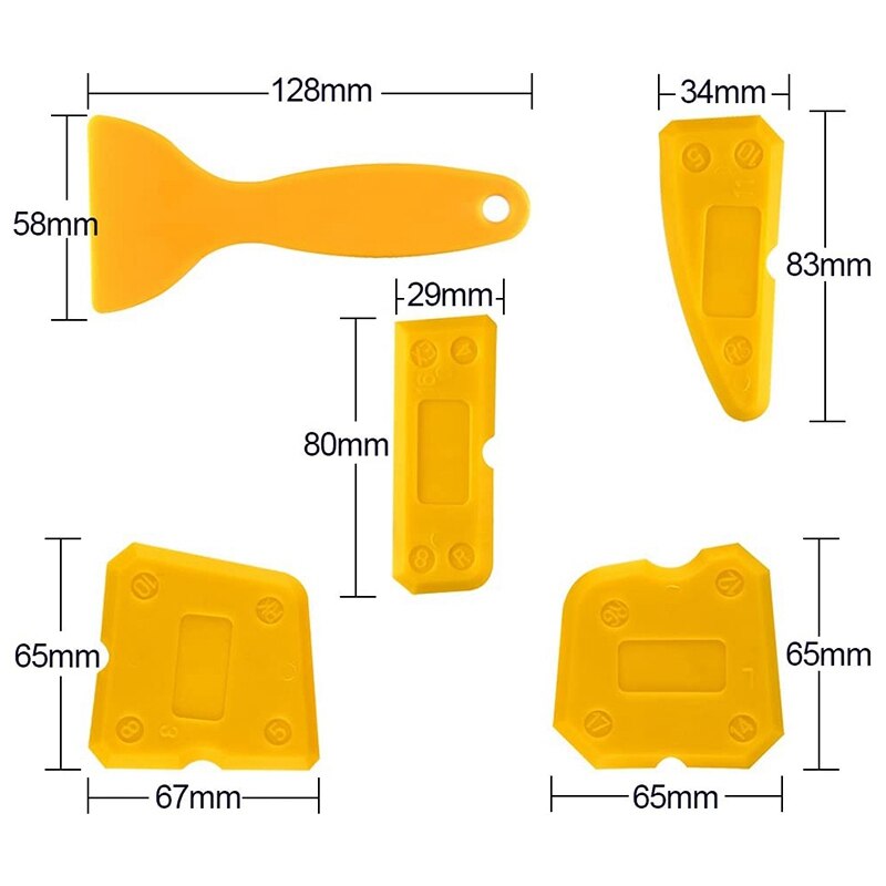 9 Pcs Siliconenkit Schraper Smoothing Tool Caulking Tool Kit Grout Afwerking Gereedschap Voor Badkamer Keuken Kamer