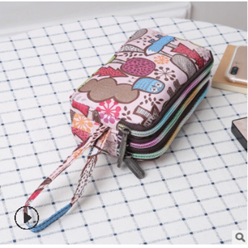 Women Wallet Bag Purse Triple Zipper Clutch Bag Phone Case Organizer Pouch Wallet Card Holder Cover Protection Phone Bag: D