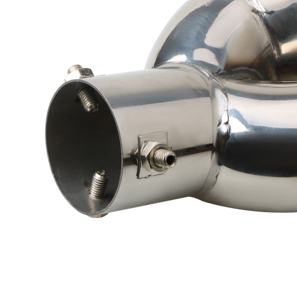Double embout d'échappement courbé, bord roulé incliné, en acier inoxydable, entrée 76mm, silencieux Auto, argent, fournitures pour l'extérieur de la voiture