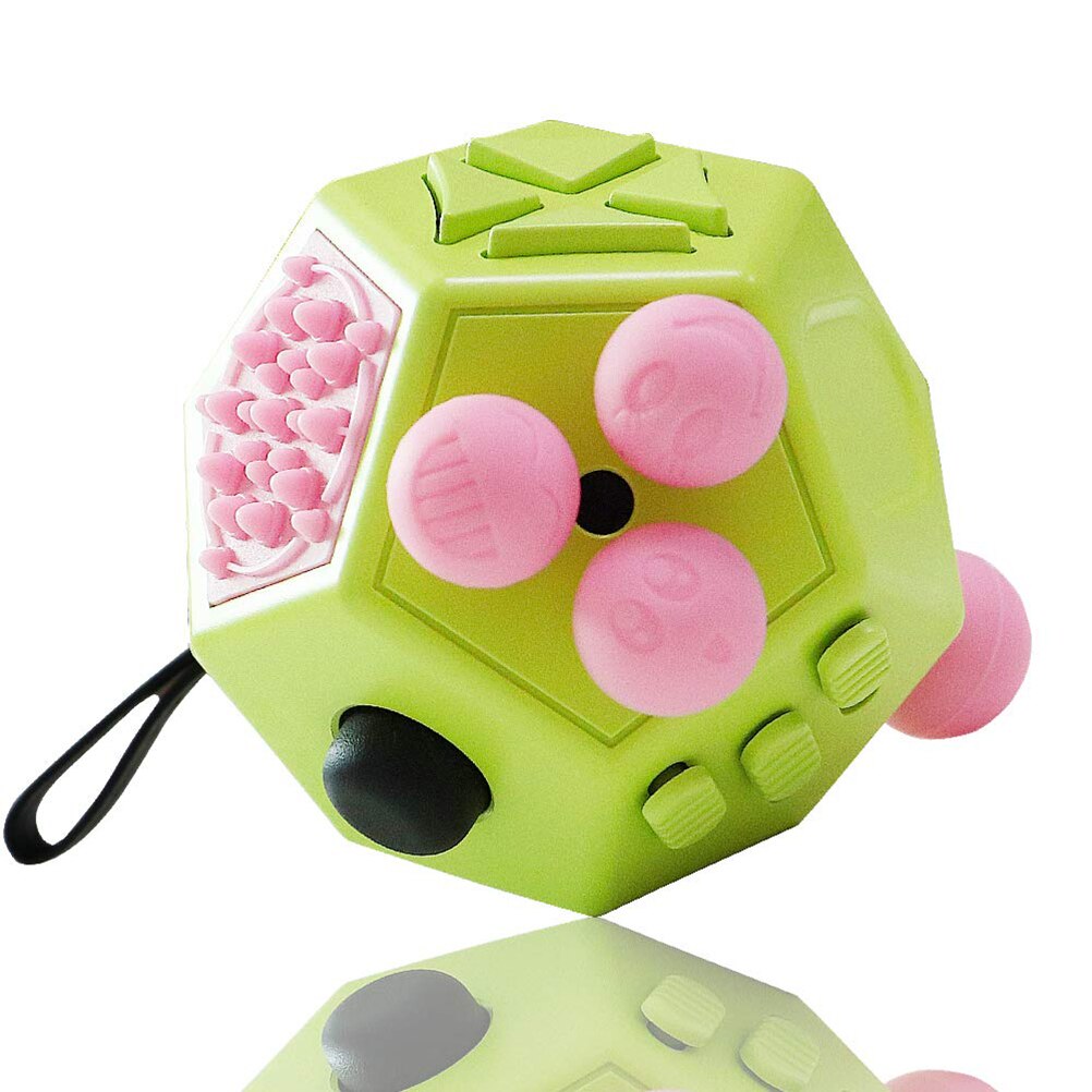 12-Sided Decompression Toy Children And Adult Cube Toys Relieve Stress And Anxiety Toys Fun Educational Toys: green