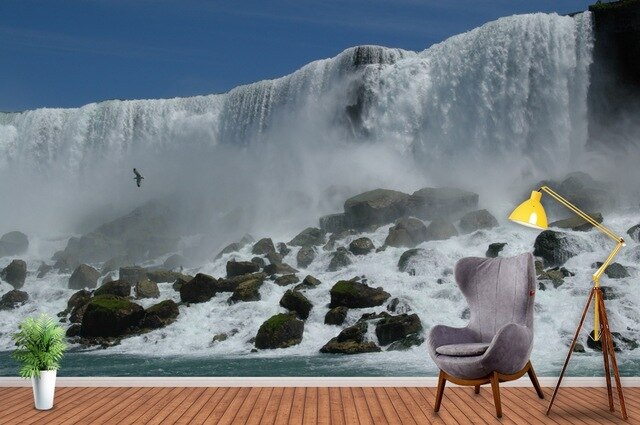 Living room Waterfall Scenic 3 Dimensional Wallpaper 289451261