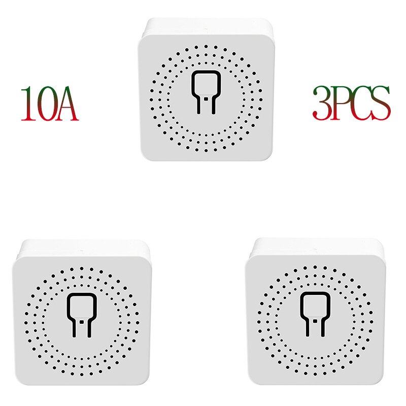 16A 10A Mini Smart WiFi DIY Switch Cell Phone APP Voice Relay Timer Multifunction Smart Switch With Alexa Google Home Smart Life: 10A 3PCS