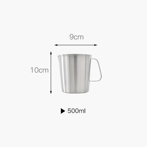 Rokene rustfritt stål mugge melkeskummende kanne produksjon av cappuccino melk te kaffe melk kopp melkeskummende kanne: 500ml