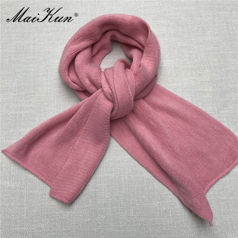 Maikun-bufanda gruesa y cálida para hombre y mujer, pañuelo de Cachemira de imitación de Color puro, bufanda negra para invierno, Unisex: 9