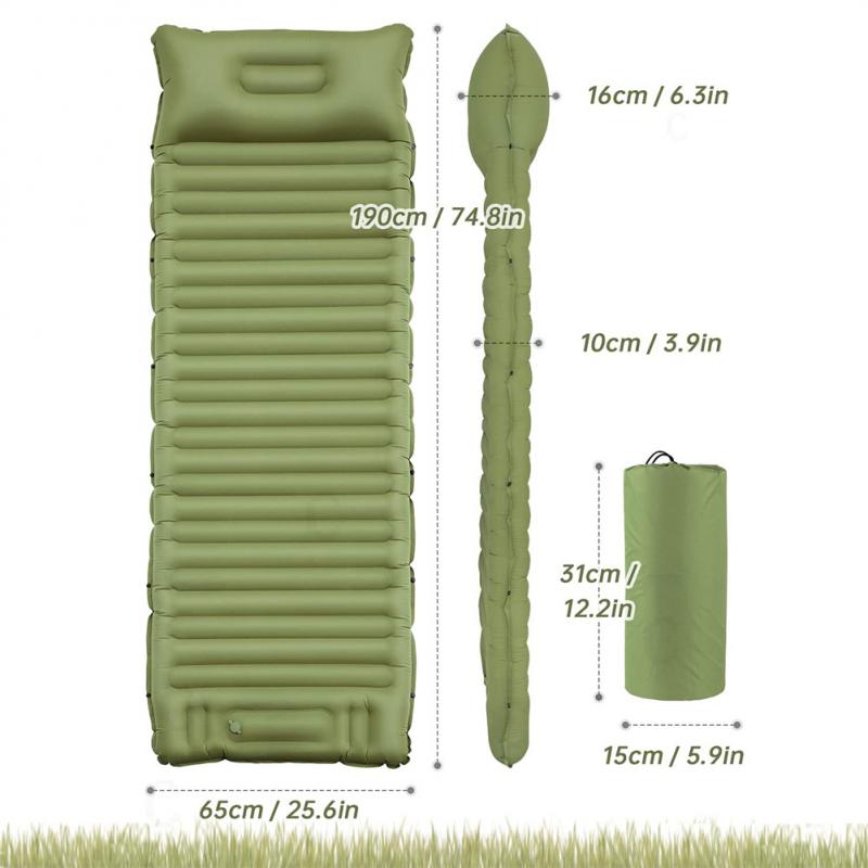 Inflatable Camping Mat Outdoor Camping Beach Inflatable Bed Office Lunch Break Portable Thickened Widened Durable 캠핑