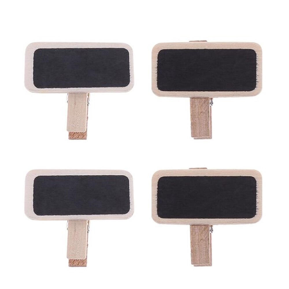 50pcs Mini blackboard wood message slate rectangle clip clip panel card memos label brand price board