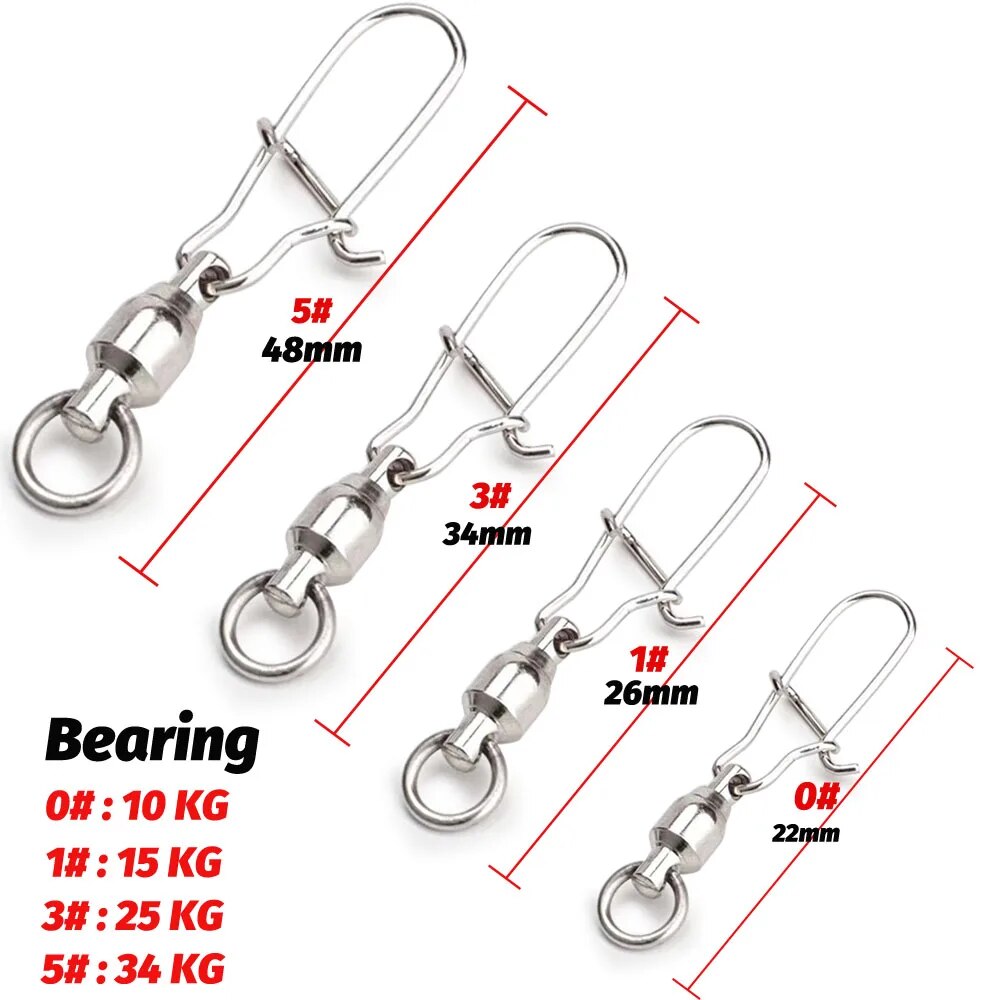 GOBAIT 20 pièces connecteur à pression pivotant broche roulement à billes anneau roulant boucle Kit Pesca ligne de leurre connecter serrure croisée outils de pêche